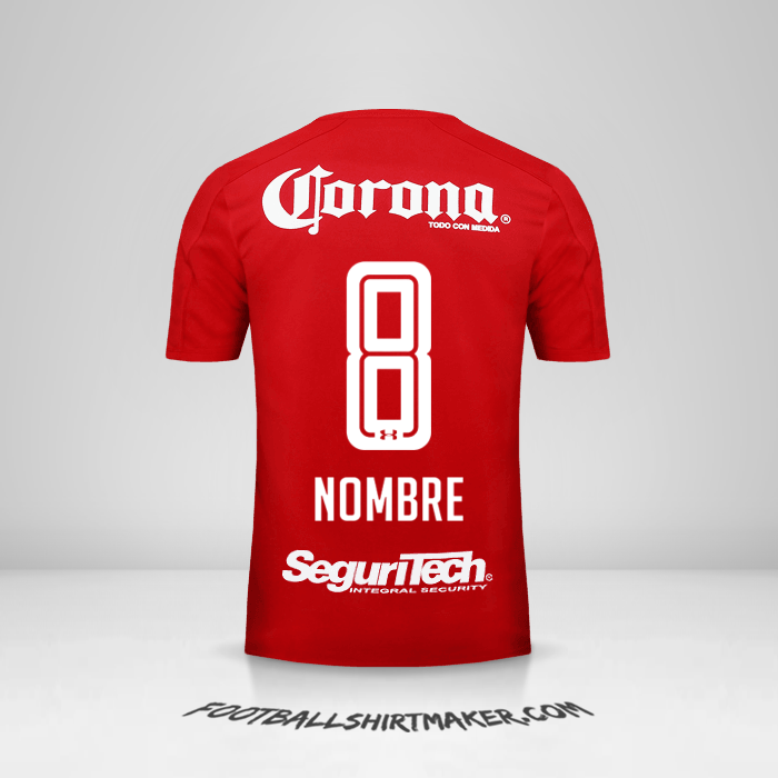 Jersey Toluca FC 2017/18 -  nombre - 8