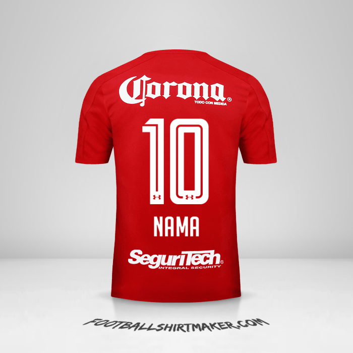 Jersey Toluca FC 2017/18 -  nama - 10