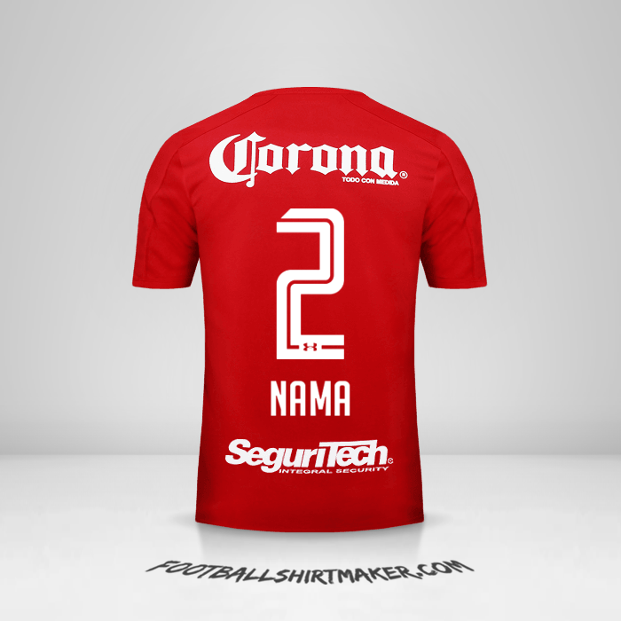 Jersey Toluca FC 2017/18 -  nama - 2