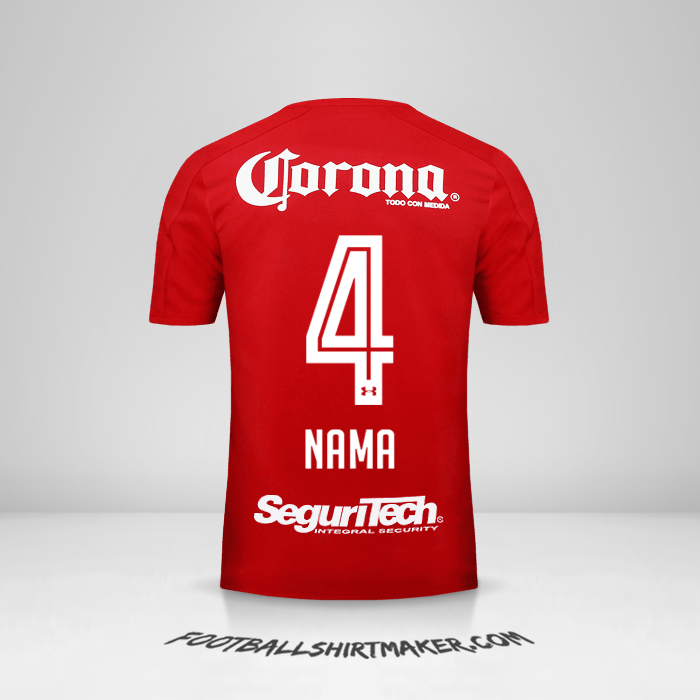 Jersey Toluca FC 2017/18 -  nama - 4