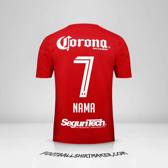 Jersey Toluca FC 2017/18 -  nama - 7