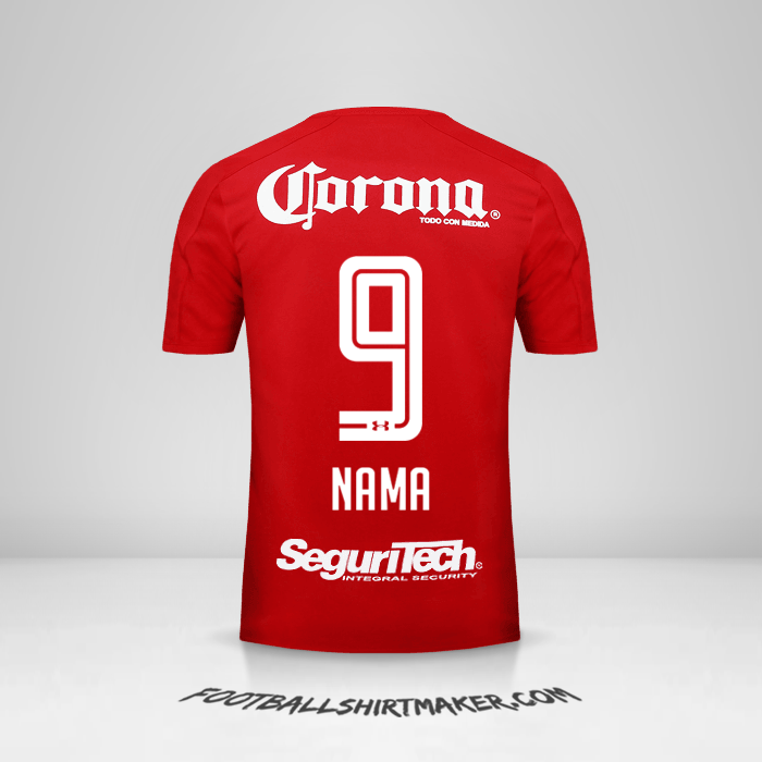 Jersey Toluca FC 2017/18 -  nama - 9