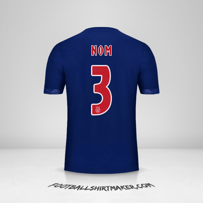 Maillot AFC Ajax 2017/18 Extérieur -  nom - 3