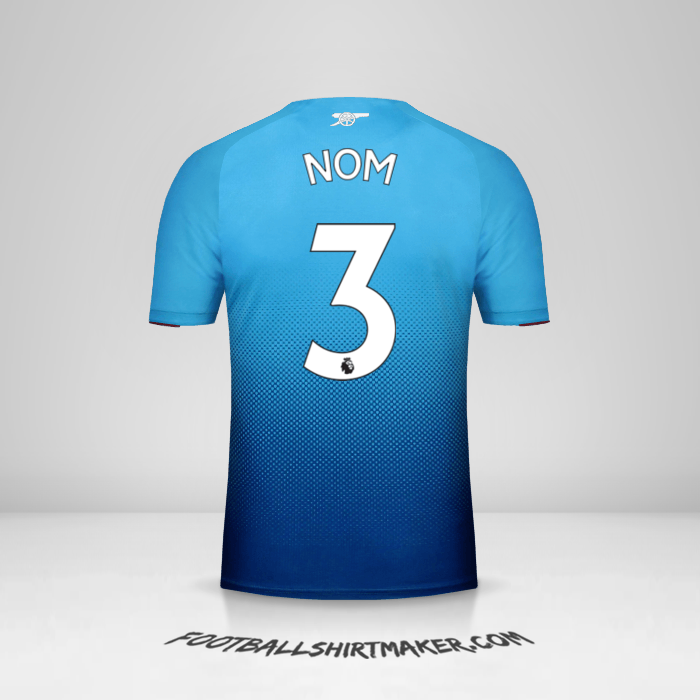 Maillot Arsenal 2017/18 Extérieur -  nom - 3