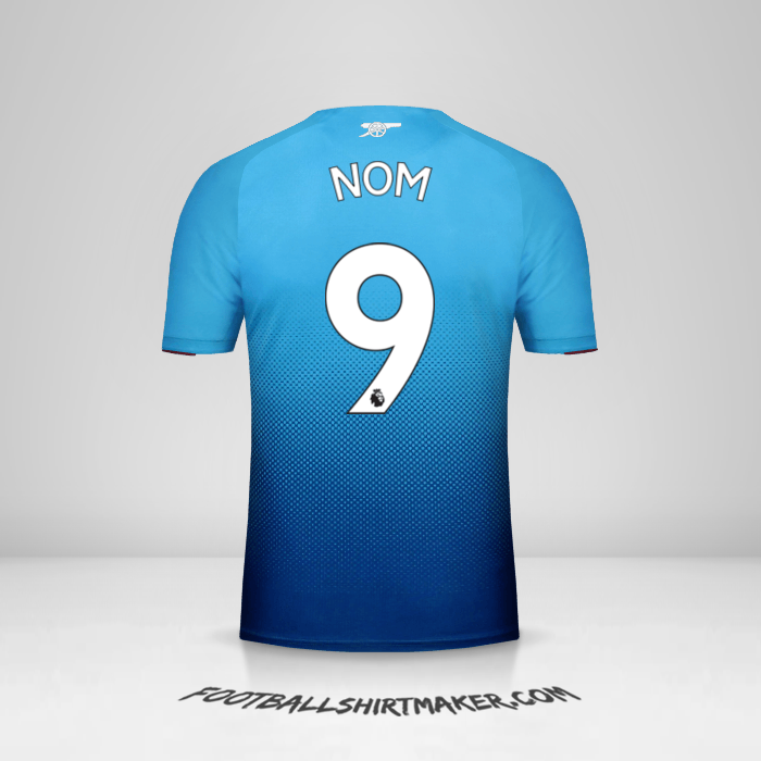 Maillot Arsenal 2017/18 Extérieur -  nom - 9