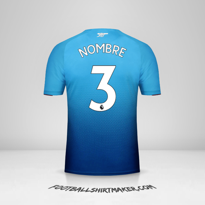 Jersey Arsenal 2017/18 Visita -  nombre - 3
