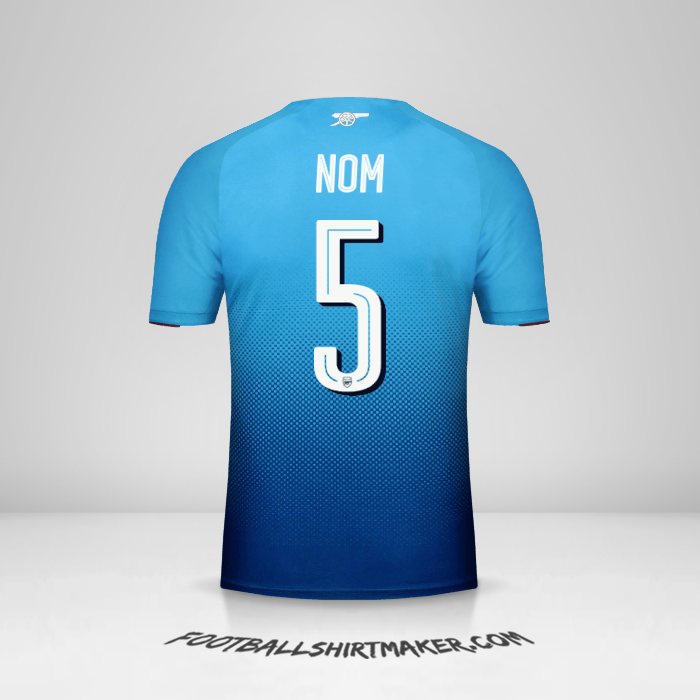 Maillot Arsenal Cup 2017/18 Extérieur -  nom - 5
