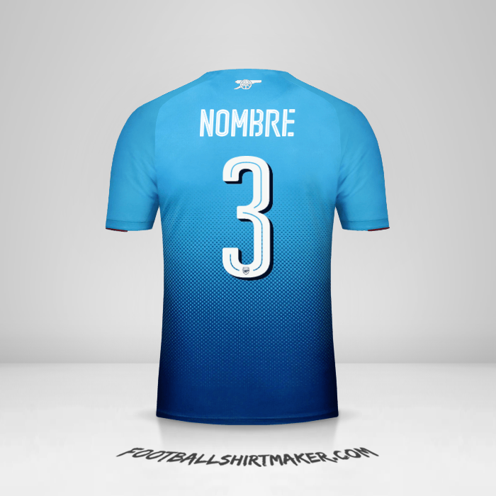 Jersey Arsenal Cup 2017/18 Visita -  nombre - 3