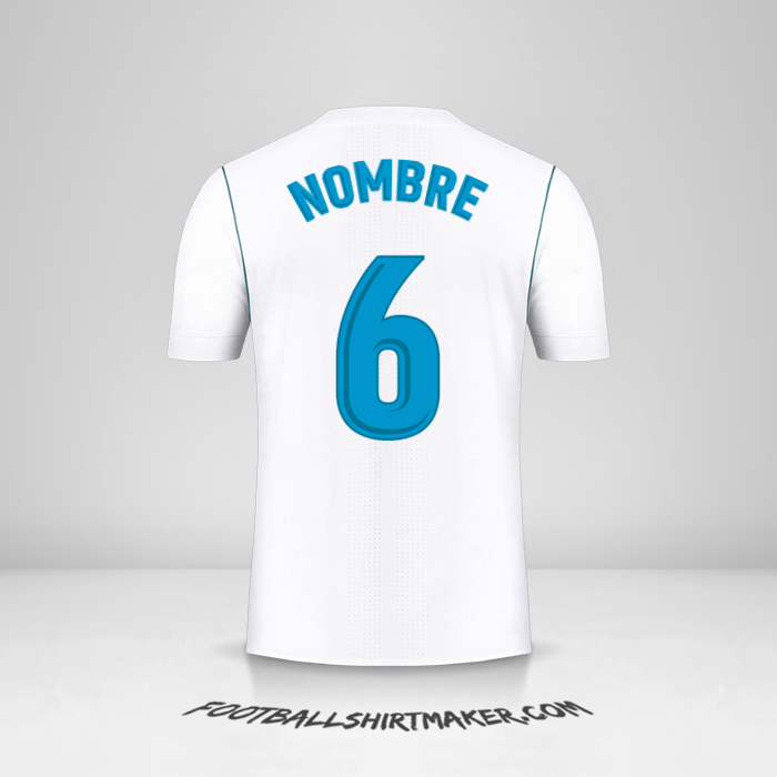 Jersey Real Madrid CF 2017/18 -  nombre - 6