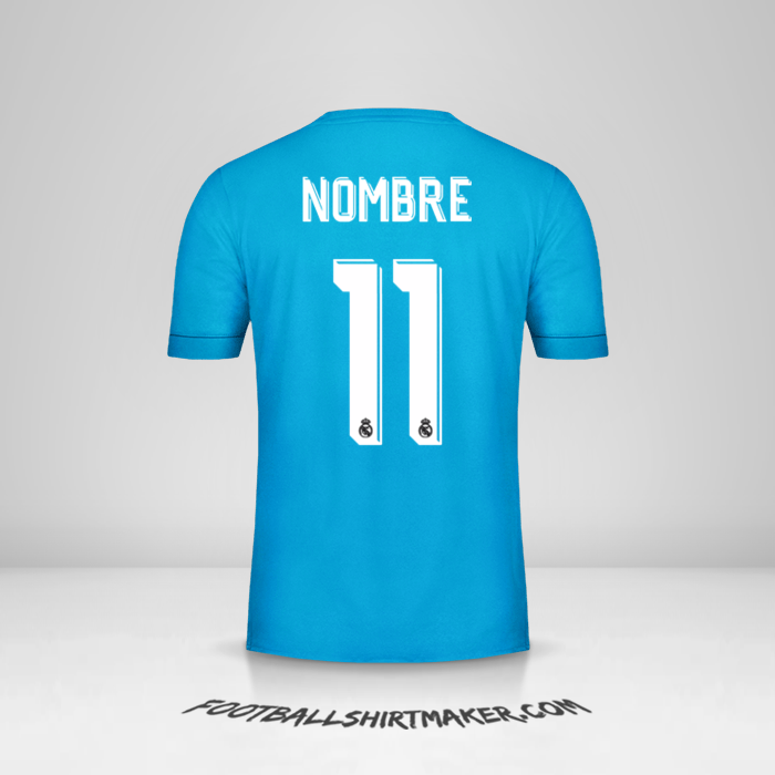 Jersey Real Madrid CF Cup 2017/18 Tercera -  nombre - 11