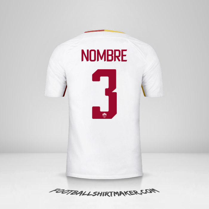 Camiseta AS Roma 2017/18 Visita -  nombre - 3