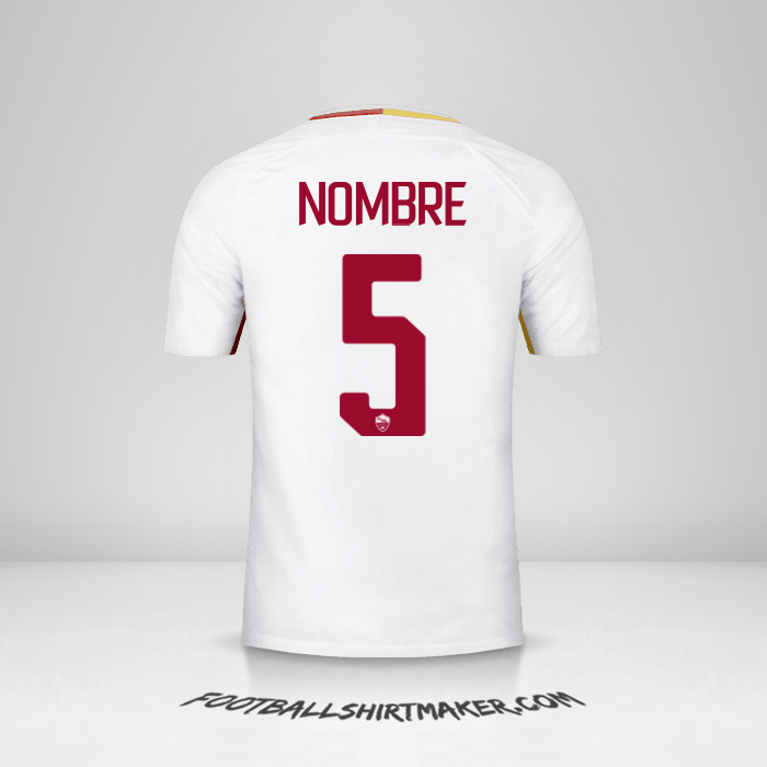 Jersey AS Roma 2017/18 Visita -  nombre - 5