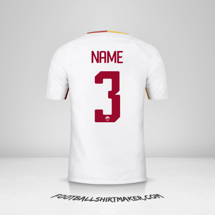 Jersey AS Roma 2017/18 Away -  name - 3