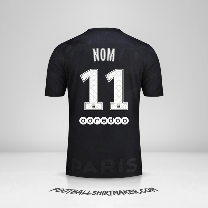 Maillot Paris Saint Germain 2017/18 Troisième -  nom - 11