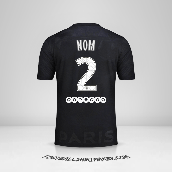 Maillot Paris Saint Germain 2017/18 Troisième -  nom - 2