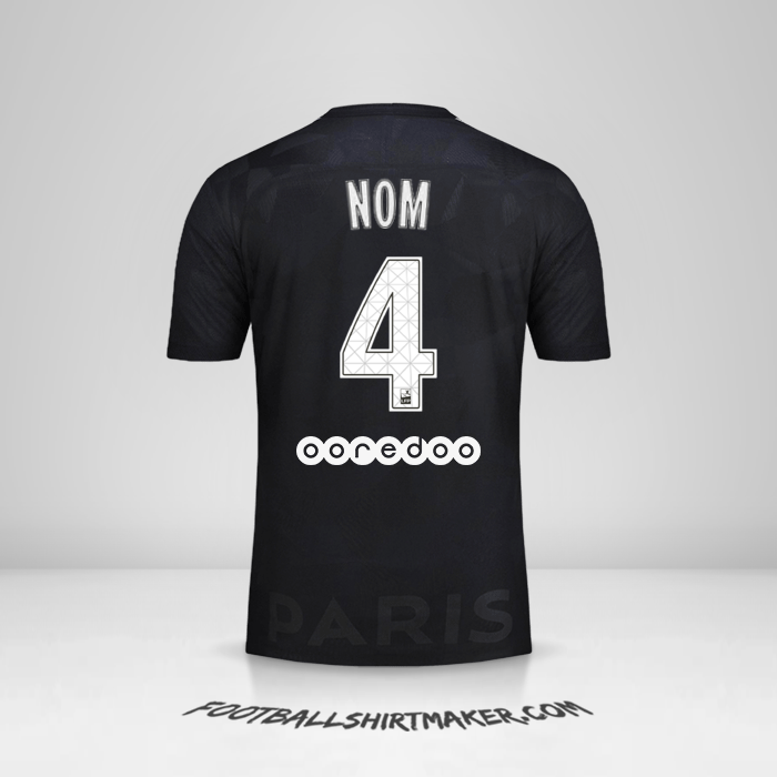 Maillot Paris Saint Germain 2017/18 Troisième -  nom - 4
