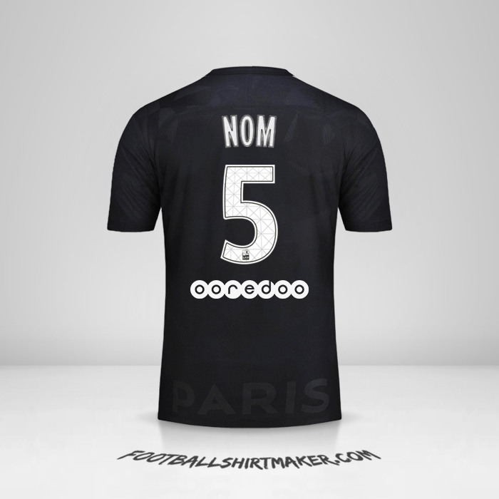 Maillot Paris Saint Germain 2017/18 Troisième -  nom - 5