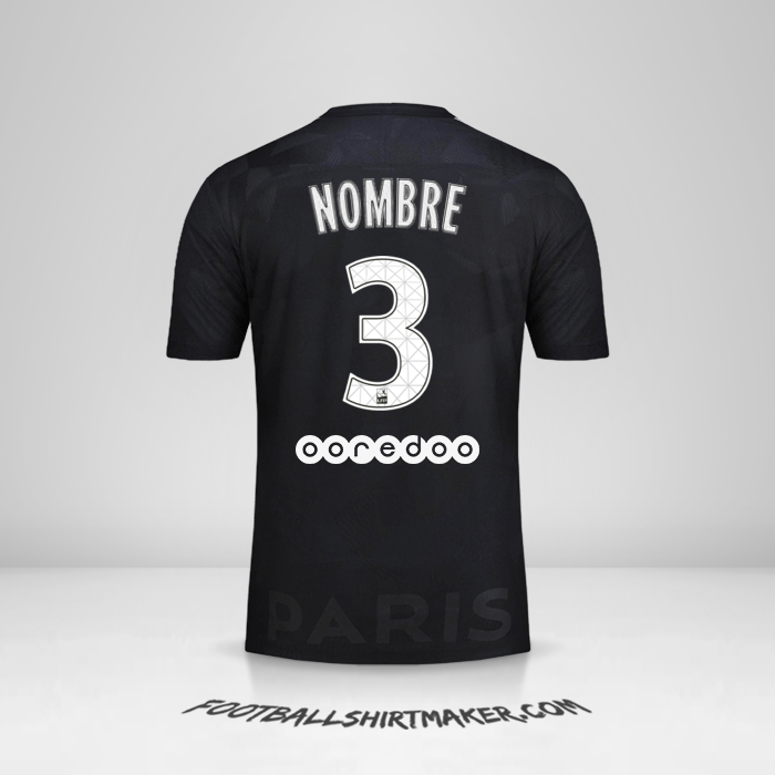 Jersey Paris Saint Germain 2017/18 Tercera -  nombre - 3