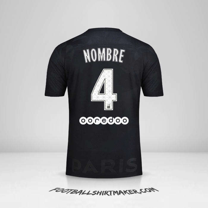 Jersey Paris Saint Germain 2017/18 Tercera -  nombre - 4