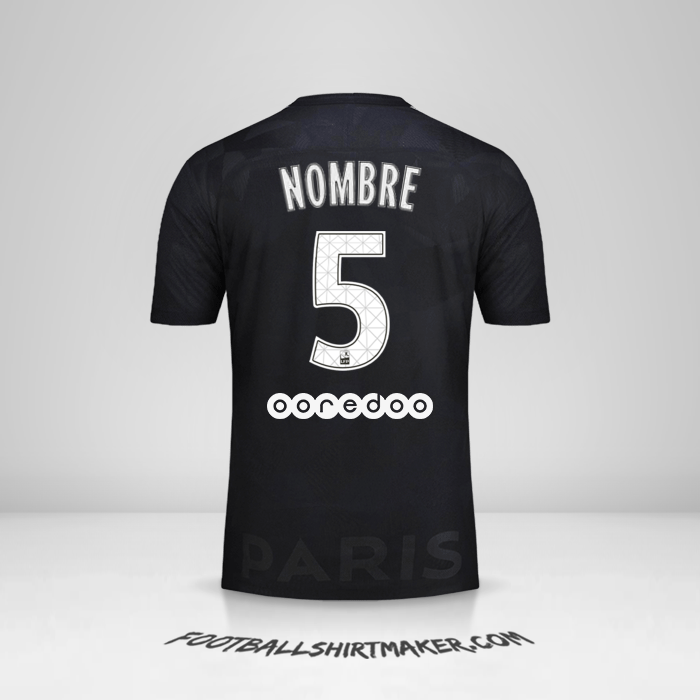 Jersey Paris Saint Germain 2017/18 Tercera -  nombre - 5
