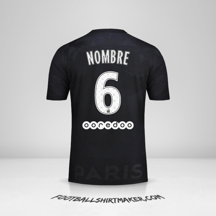 Jersey Paris Saint Germain 2017/18 Tercera -  nombre - 6