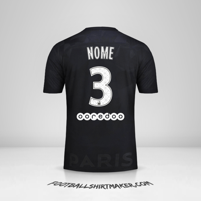 Camisola Paris Saint Germain 2017/18 Terceira -  nome - 3