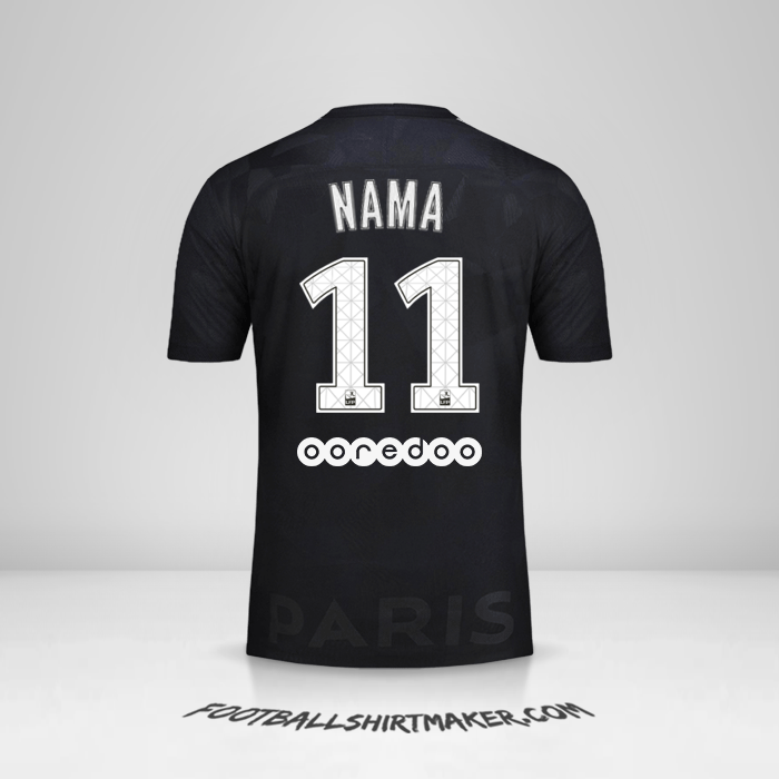 Jersey Paris Saint Germain 2017/18 Ketiga -  nama - 11