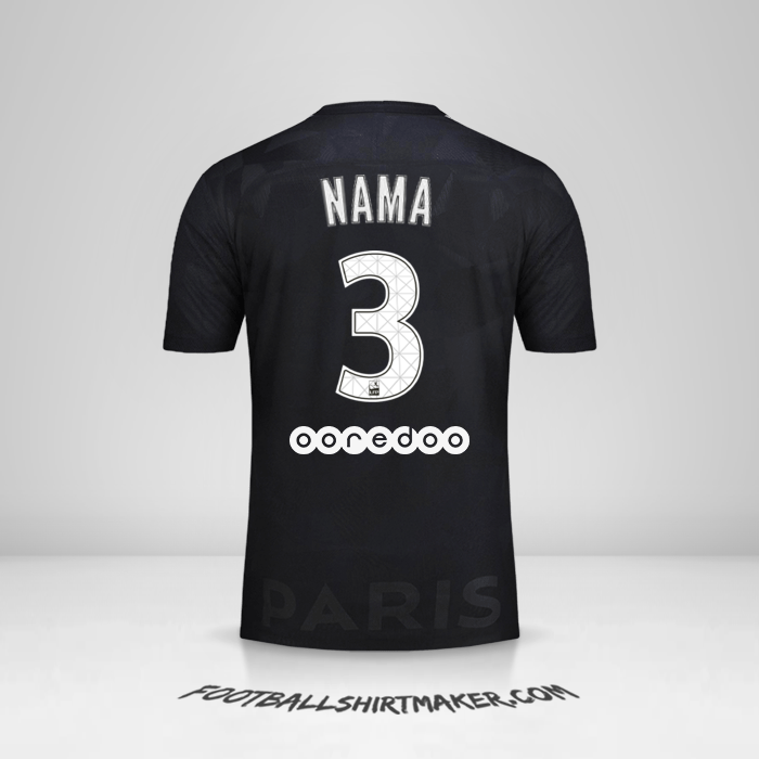 Jersey Paris Saint Germain 2017/18 Ketiga -  nama - 3