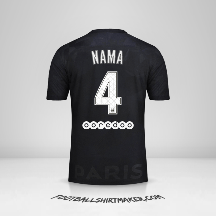Jersey Paris Saint Germain 2017/18 Ketiga -  nama - 4