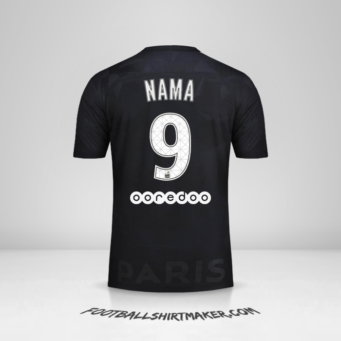Jersey Paris Saint Germain 2017/18 Ketiga -  nama - 9