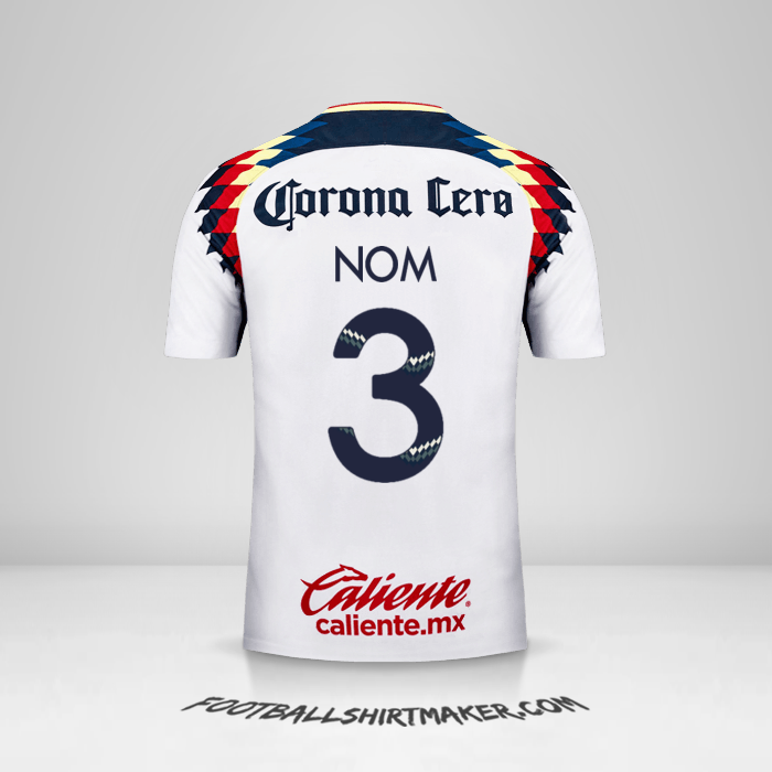 Maillot Club America 2017/18 Extérieur -  nom - 3