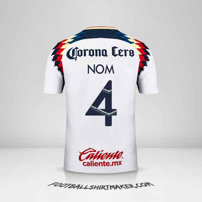 Maillot Club America 2017/18 Extérieur -  nom - 4