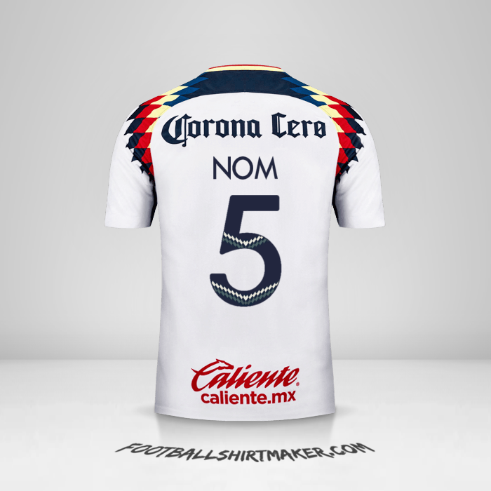 Maillot Club America 2017/18 Extérieur -  nom - 5