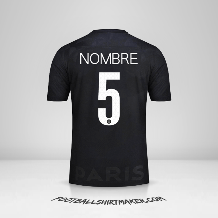 Camiseta Paris Saint Germain Cup 2017/18 Tercera -  nombre - 5