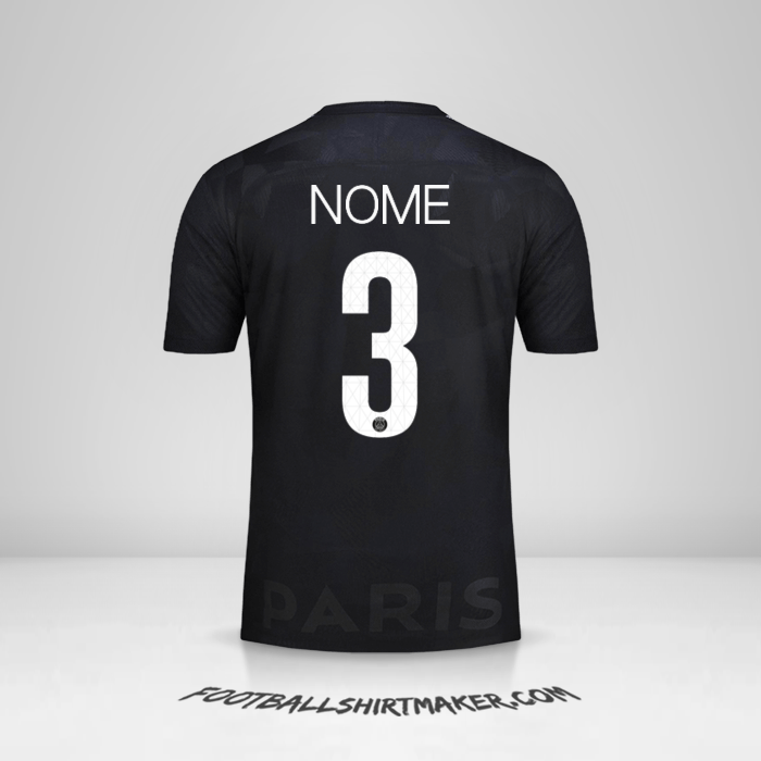 Camisola Paris Saint Germain Cup 2017/18 Terceira -  nome - 3