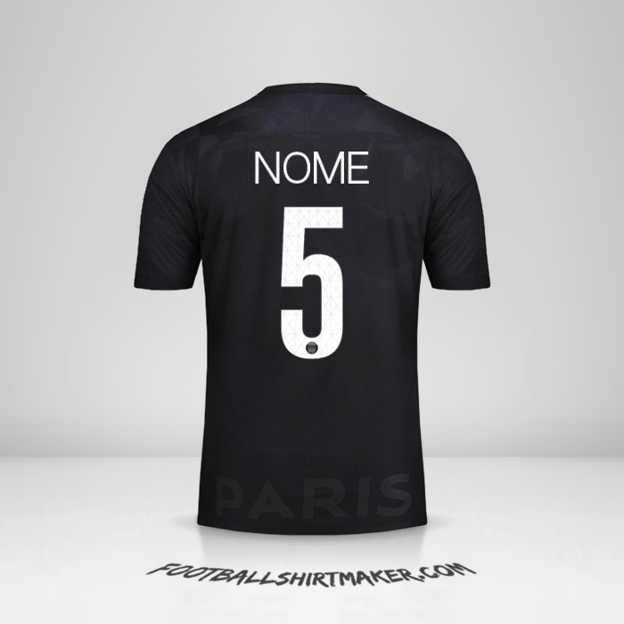 Camisola Paris Saint Germain Cup 2017/18 Terceira -  nome - 5
