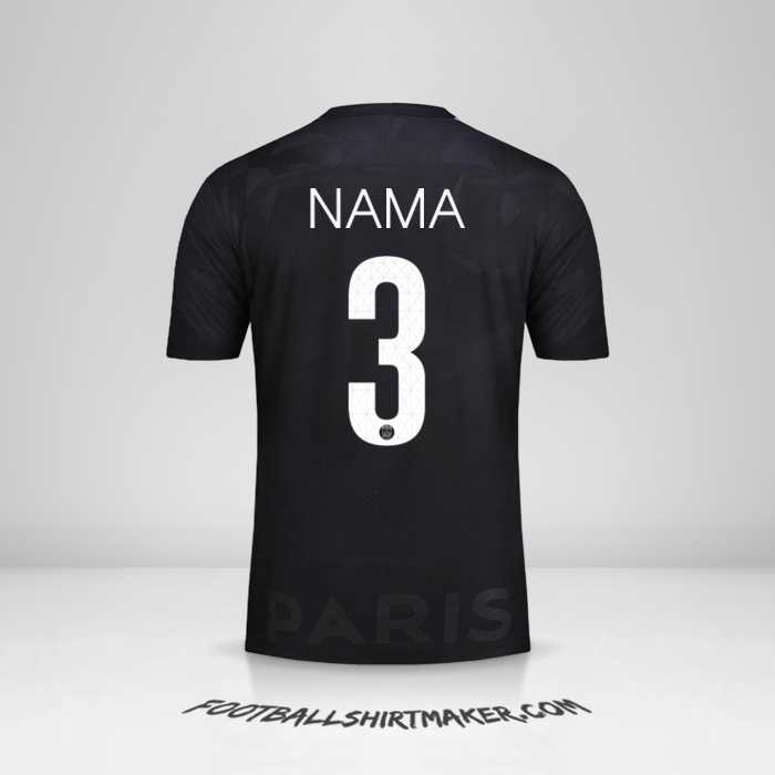 Jersey Paris Saint Germain Cup 2017/18 Ketiga -  nama - 3