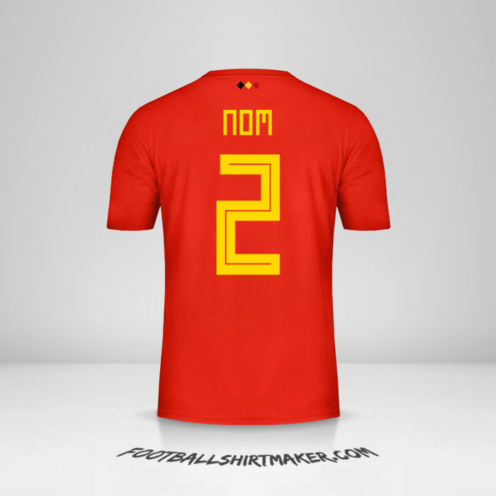 Maillot Belgique 2018 -  nom - 2