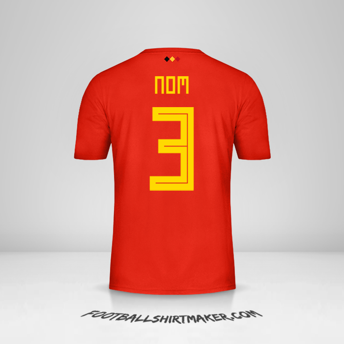 Maillot Belgique 2018 -  nom - 3