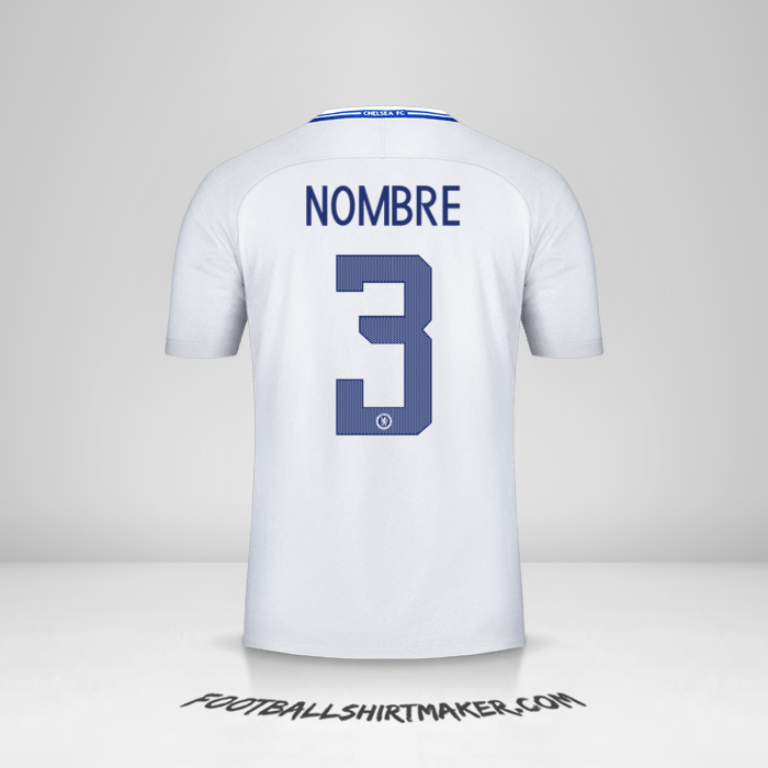 Jersey Chelsea Cup 2017/18 Visita -  nombre - 3