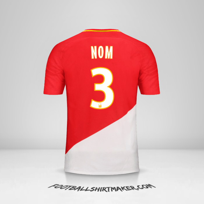 Maillot As Monaco 2017/18 -  nom - 3
