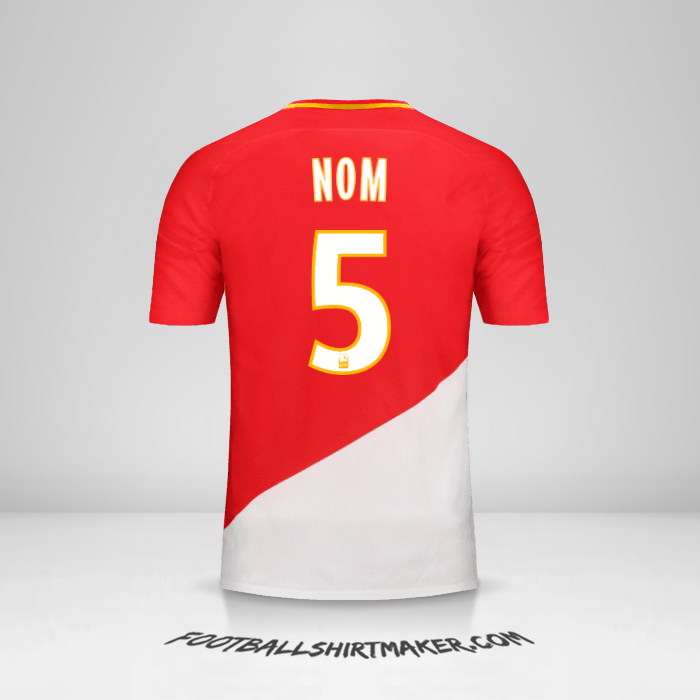 Maillot As Monaco 2017/18 -  nom - 5