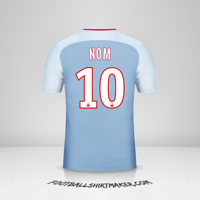 Maillot As Monaco 2017/18 Extérieur -  nom - 10