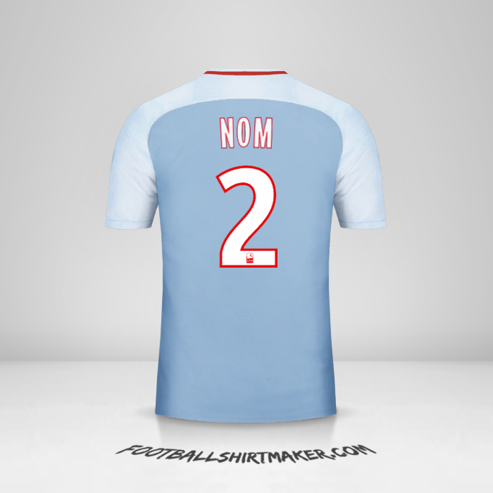 Maillot As Monaco 2017/18 Extérieur -  nom - 2