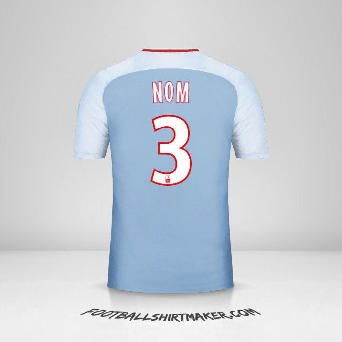Maillot As Monaco 2017/18 Extérieur -  nom - 3