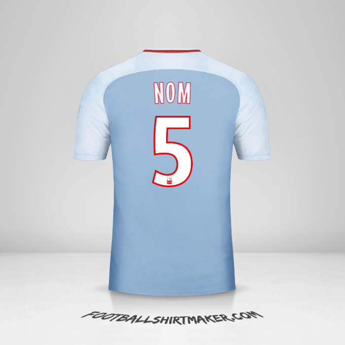 Maillot As Monaco 2017/18 Extérieur -  nom - 5