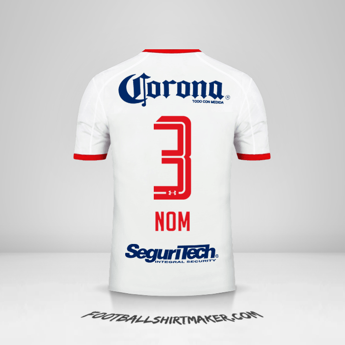 Maillot Toluca FC 2017/18 Extérieur -  nom - 3