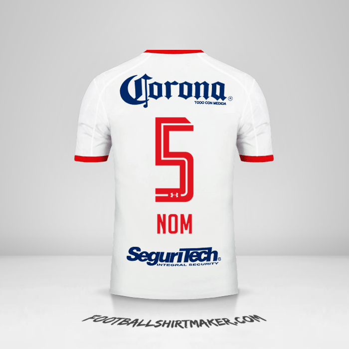 Maillot Toluca FC 2017/18 Extérieur -  nom - 5