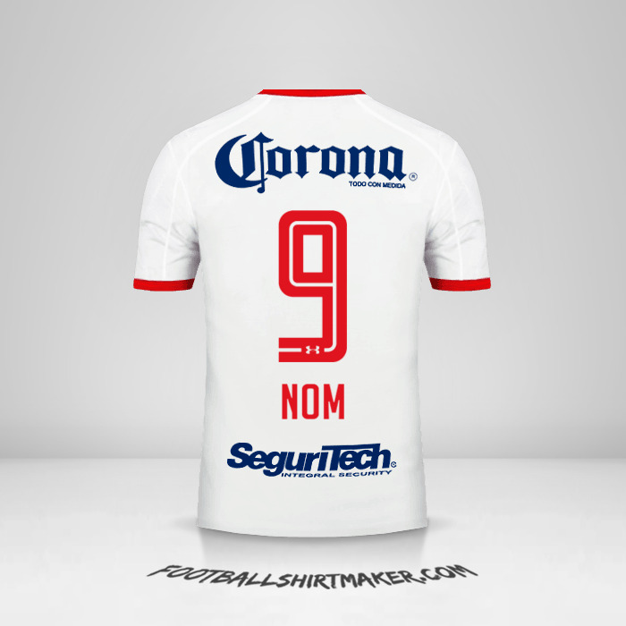 Maillot Toluca FC 2017/18 Extérieur -  nom - 9