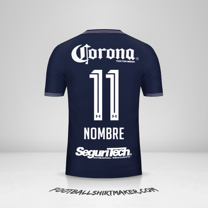 Camiseta Toluca FC 2017/18 Tercera -  nombre - 11